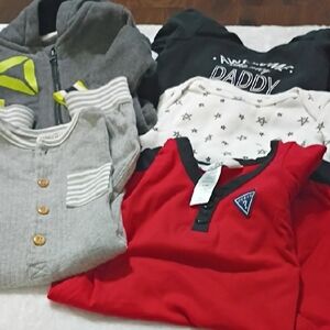 Cozy Red and Gray Kids Bodysuit